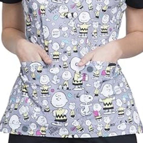 NWT TOONIFORMS Peanuts/Charlie Brown and Snoopy scrub top. XL - Picture 8 of 9